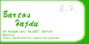 bartos hajdu business card